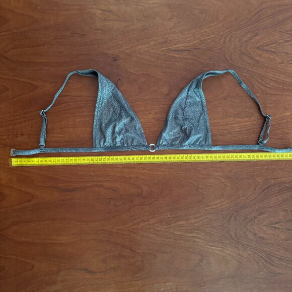 ✨ Fleur du Mal Metallic Silver Bikini Set – L – NEW - Picture 4 of 8